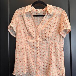 Floral Button-Up Blouse